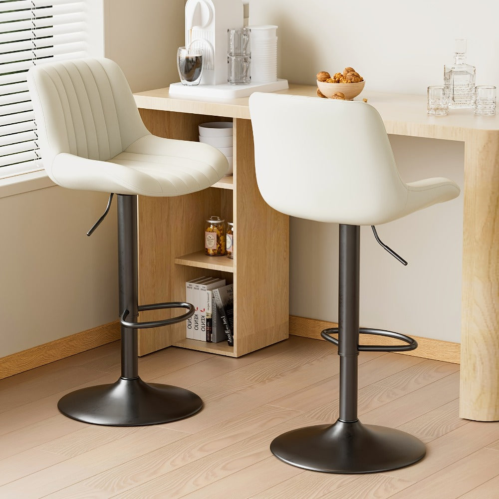 1-Piece Set Upholstered Bar Stool with Adjustable Height and Footrest for Kitchen detail image - detail view 35