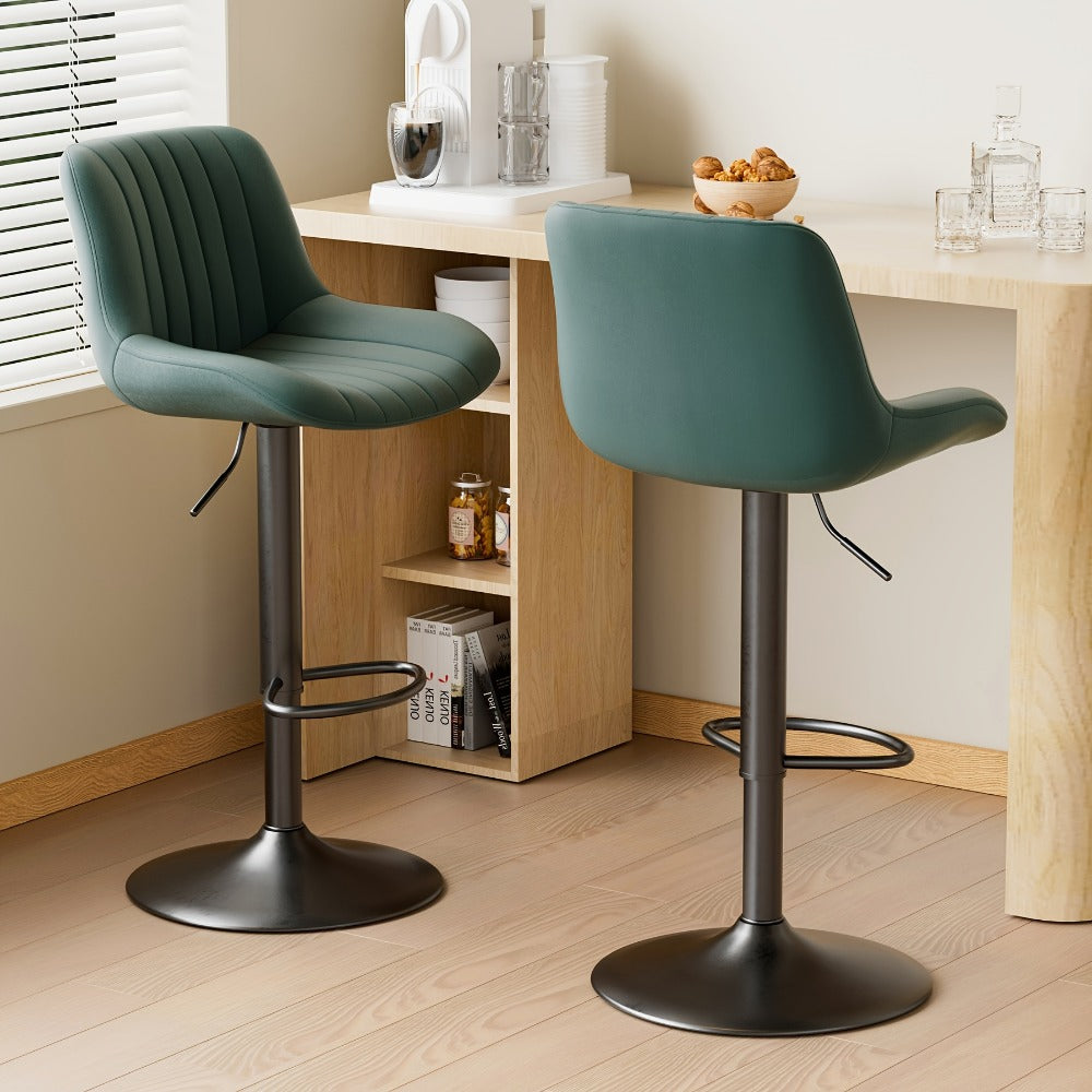 1-Piece Set Upholstered Bar Stool with Adjustable Height and Footrest for Kitchen detail image - detail view 36