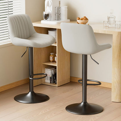 1-Piece Set Upholstered Bar Stool with Adjustable Height and Footrest for Kitchen detail image - detail view 37