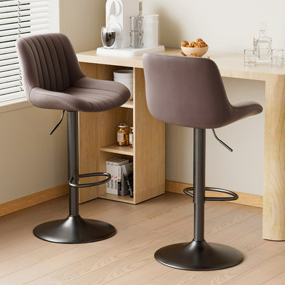 1-Piece Set Upholstered Bar Stool with Adjustable Height and Footrest for Kitchen detail image - detail view 38