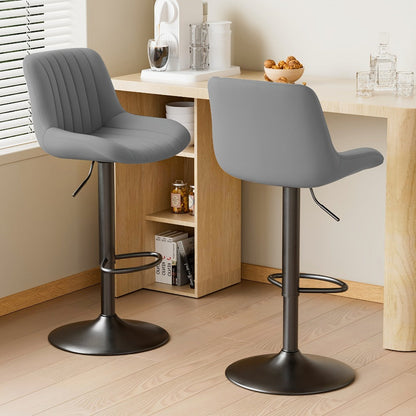 1-Piece Set Upholstered Bar Stool with Adjustable Height and Footrest for Kitchen detail image - detail view 39