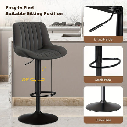 1-Piece Set Upholstered Bar Stool with Adjustable Height and Footrest for Kitchen detail image - detail view 5