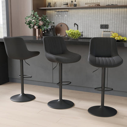 1-Piece Set Upholstered Bar Stool with Adjustable Height and Footrest for Kitchen detail image - detail view 6