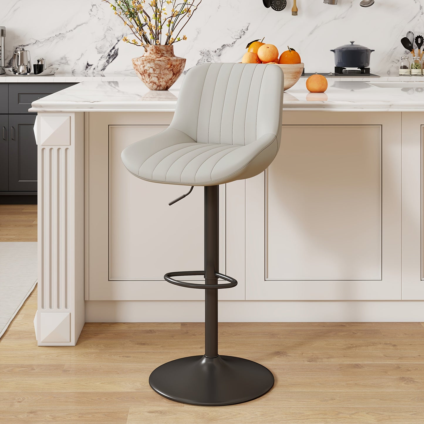 Bar Stool shown in the Light Grey, Set Of 1 option