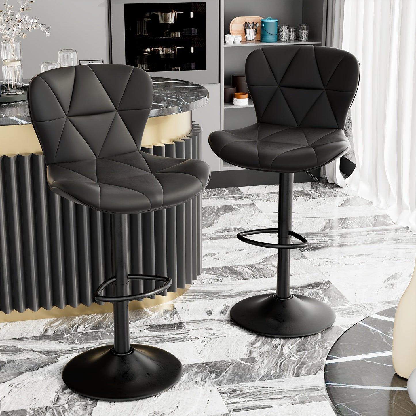 Bar Stool shown in the Black, Set Of 2 option