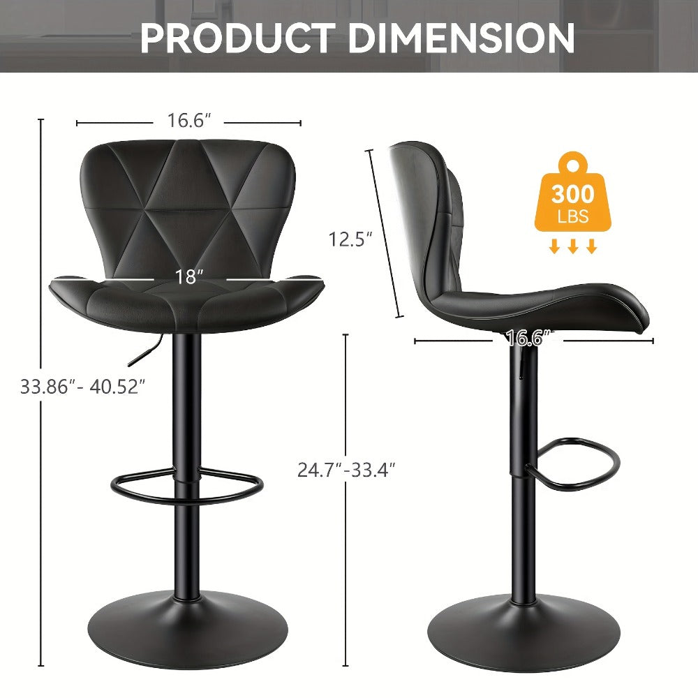 1-Piece Set Upholstered Bar Stool with Adjustable Height and Padded Seat detail image - detail view 4