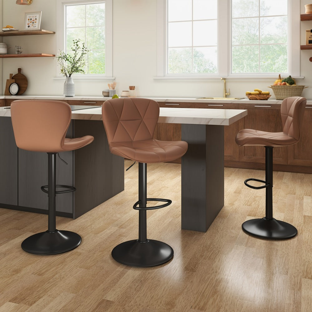 1-Piece Set Upholstered Bar Stool with Adjustable Height and Padded Seat detail image - detail view 7