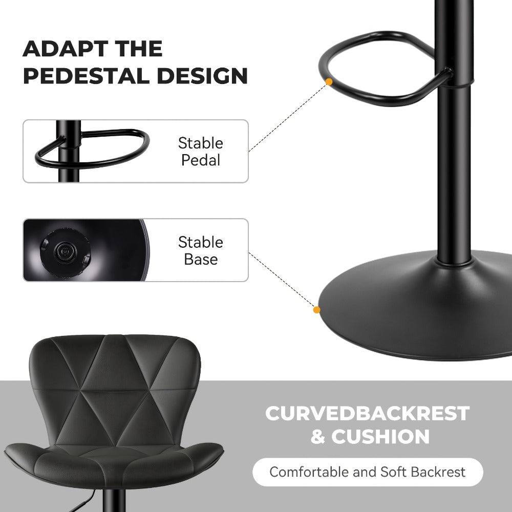 1-Piece Set Upholstered Bar Stool with Adjustable Height and Padded Seat detail image - detail view 8