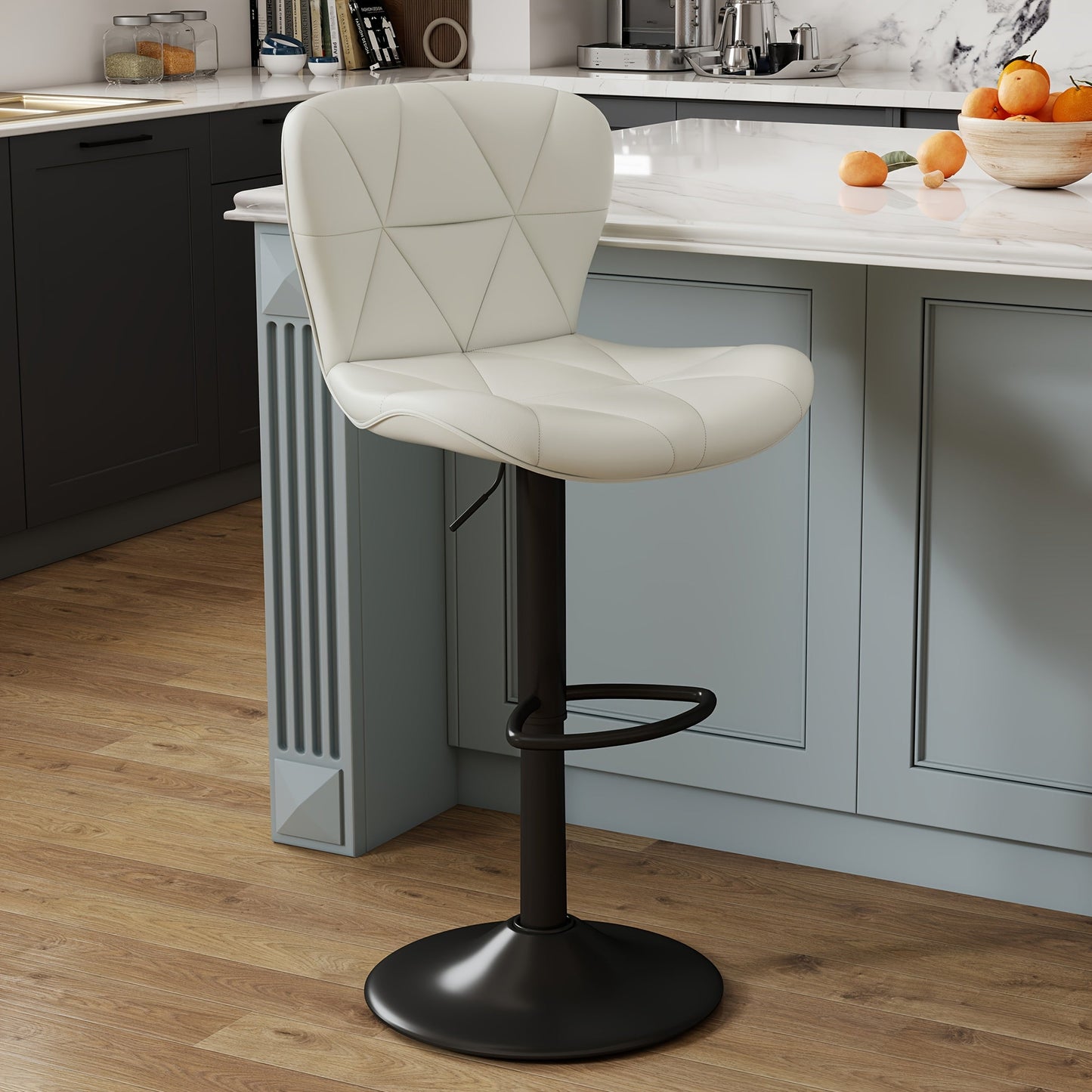 Bar Stool shown in the White, Set Of 1 option