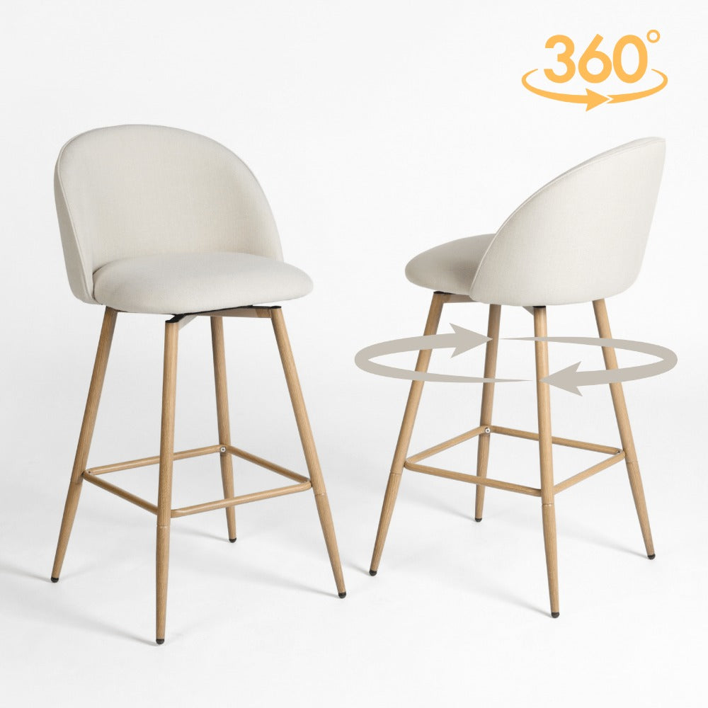 1-Piece Set Upholstered Counter Stool with Footrest and Padded Seat for Kitchen detail image - detail view 15