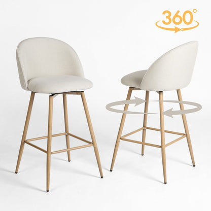 1-Piece Set Upholstered Counter Stool with Footrest and Padded Seat for Kitchen detail image - detail view 15