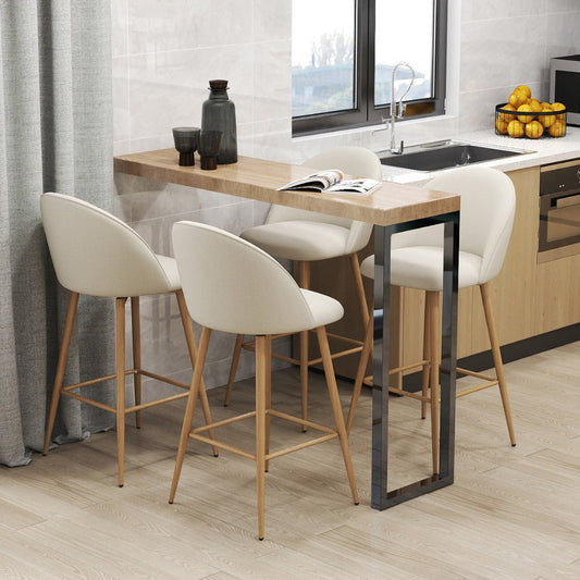 1-Piece Set Upholstered Counter Stool with Footrest and Padded Seat for Kitchen detail image