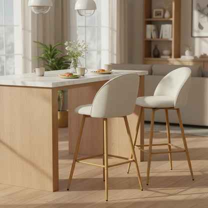 1-Piece Set Upholstered Counter Stool with Footrest and Padded Seat for Kitchen detail image - detail view 7