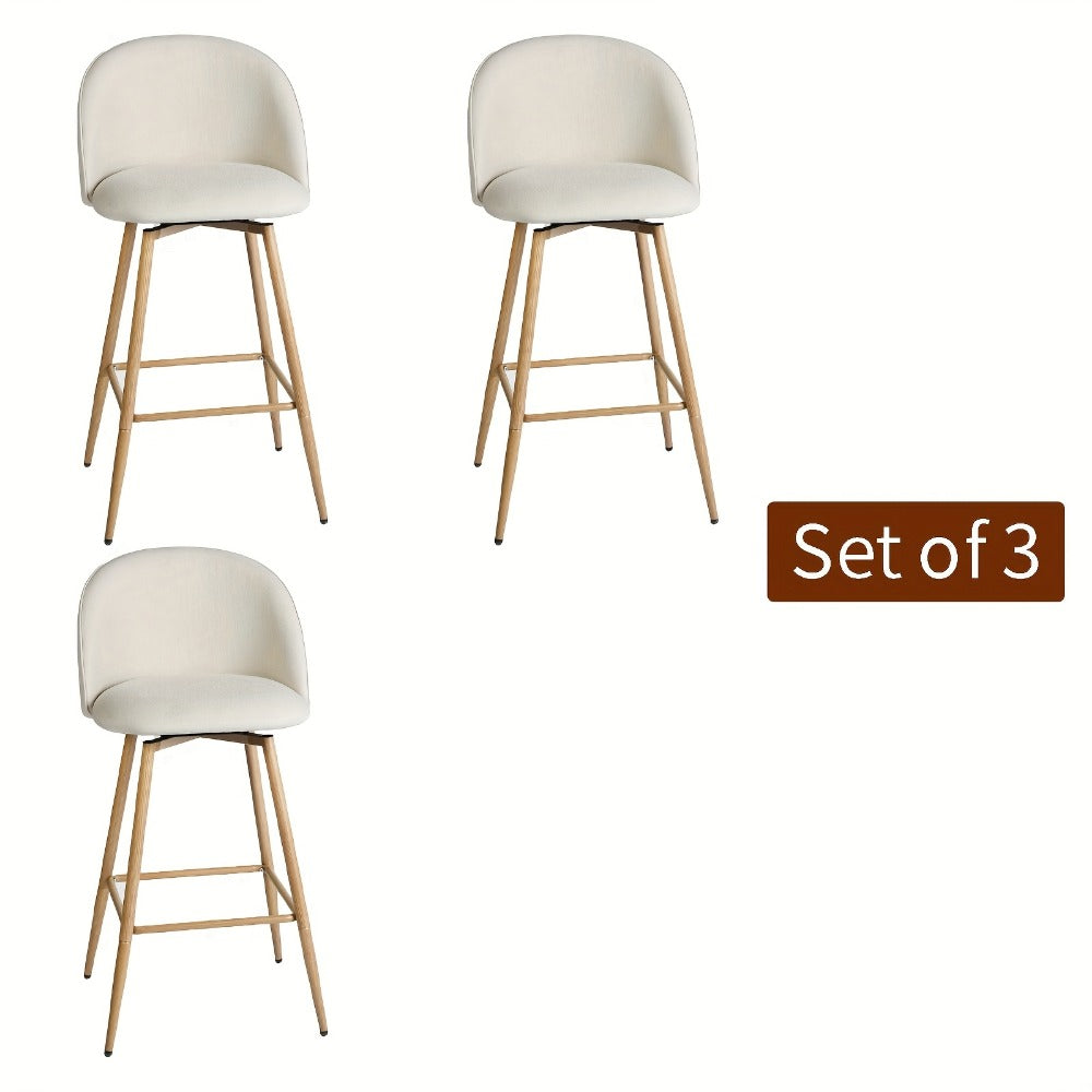 1-Piece Set Upholstered Counter Stool with Footrest and Padded Seat for Kitchen detail image - detail view 8