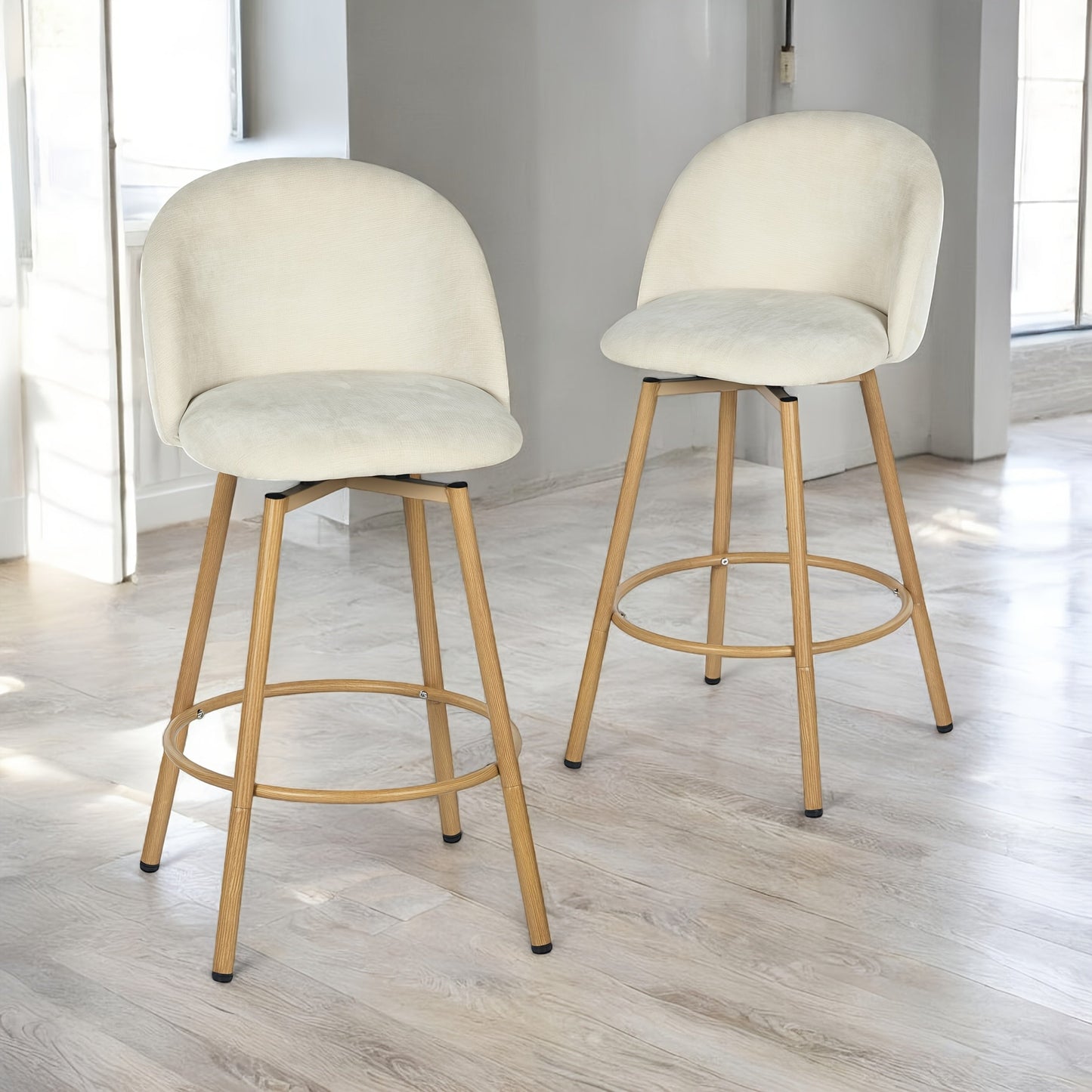 Counter Stool shown in the New Model Beige - Set of 2 option