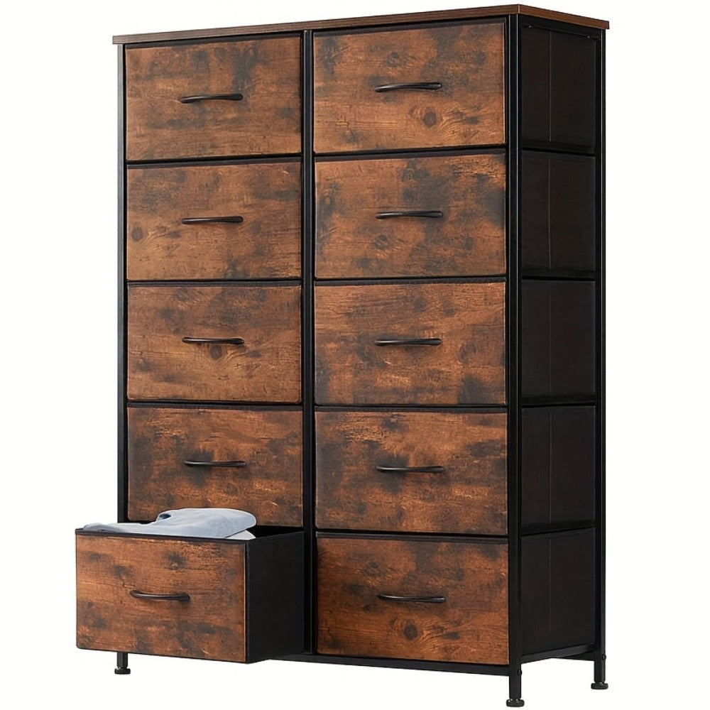 10-Drawer Wood Dresser, Drawer Storage Cabinet for Organized Everyday Storage in Bedroom detail image - detail view 11