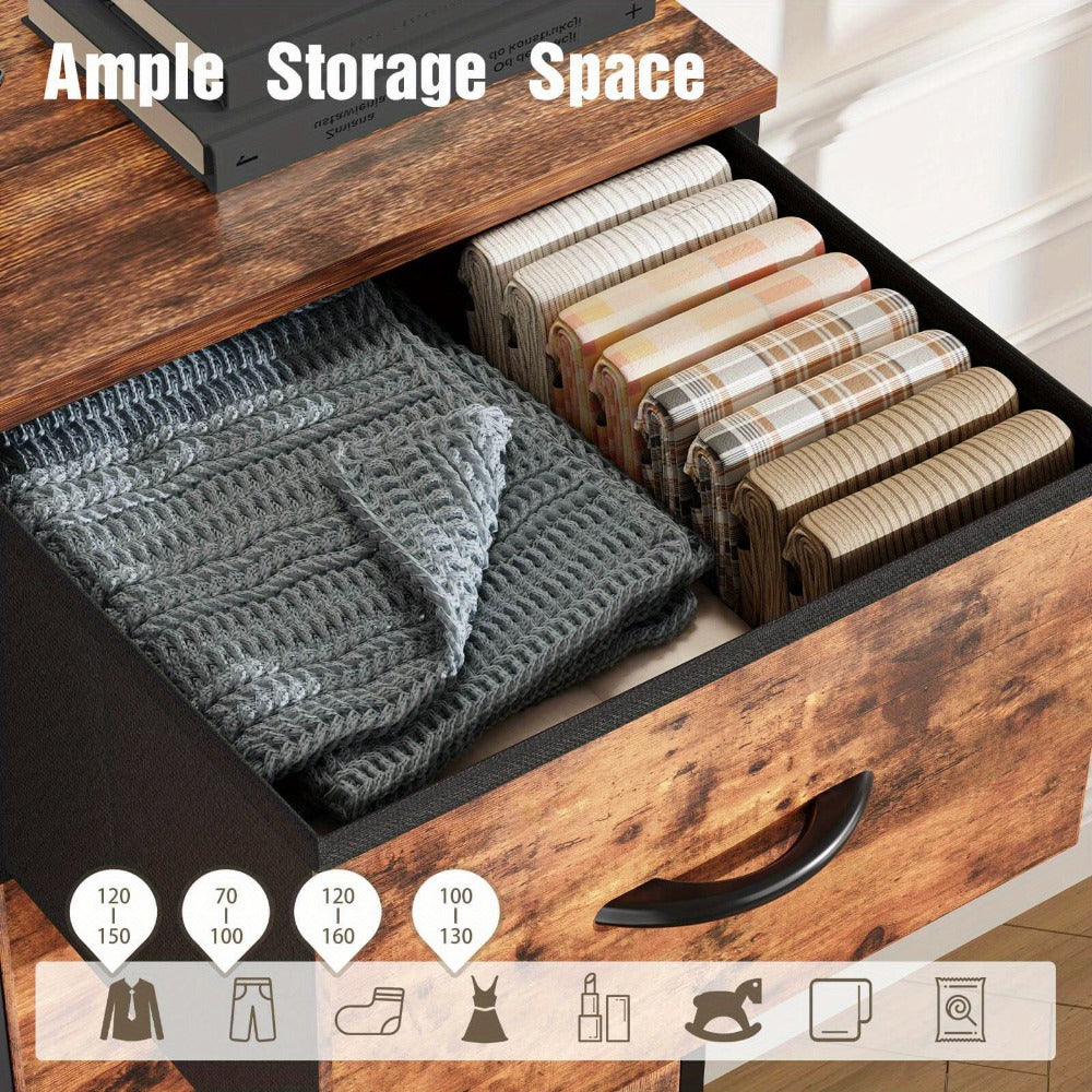 10-Drawer Wood Dresser, Drawer Storage Cabinet for Organized Everyday Storage in Bedroom detail image - detail view 12