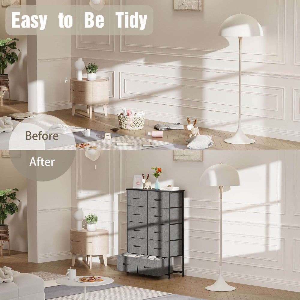 10-Drawer Wood Dresser, Drawer Storage Cabinet for Organized Everyday Storage in Bedroom detail image - detail view 16
