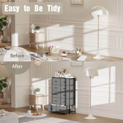 10-Drawer Wood Dresser, Drawer Storage Cabinet for Organized Everyday Storage in Bedroom detail image - detail view 16