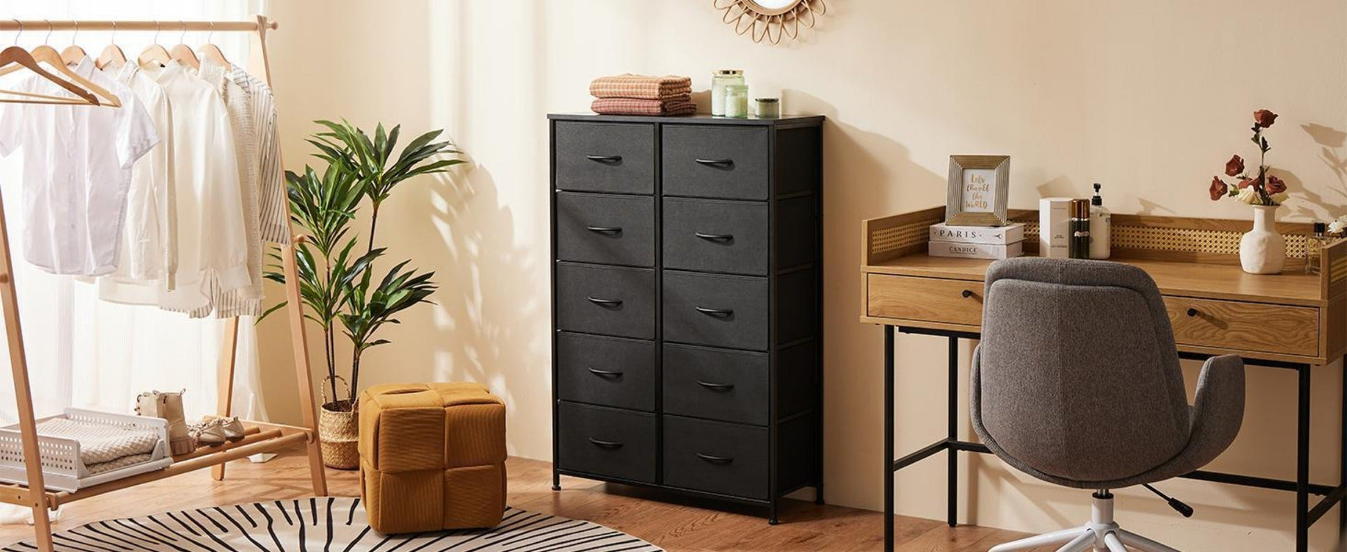 10-Drawer Wood Dresser, Drawer Storage Cabinet for Organized Everyday Storage in Bedroom detail image - detail view 22