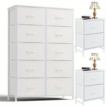 10-Drawer Wood Dresser, Drawer Storage Cabinet for Organized Everyday Storage in Bedroom detail image - detail view 3