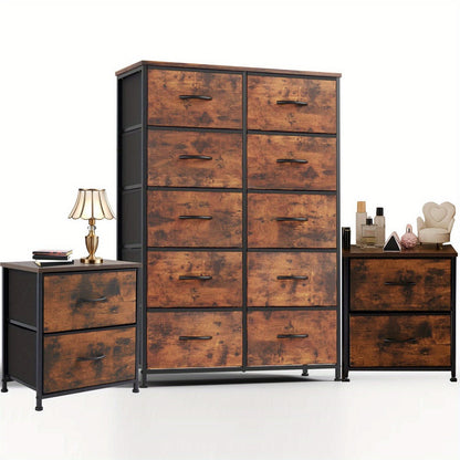 10-Drawer Wood Dresser, Drawer Storage Cabinet for Organized Everyday Storage in Bedroom detail image - detail view 7