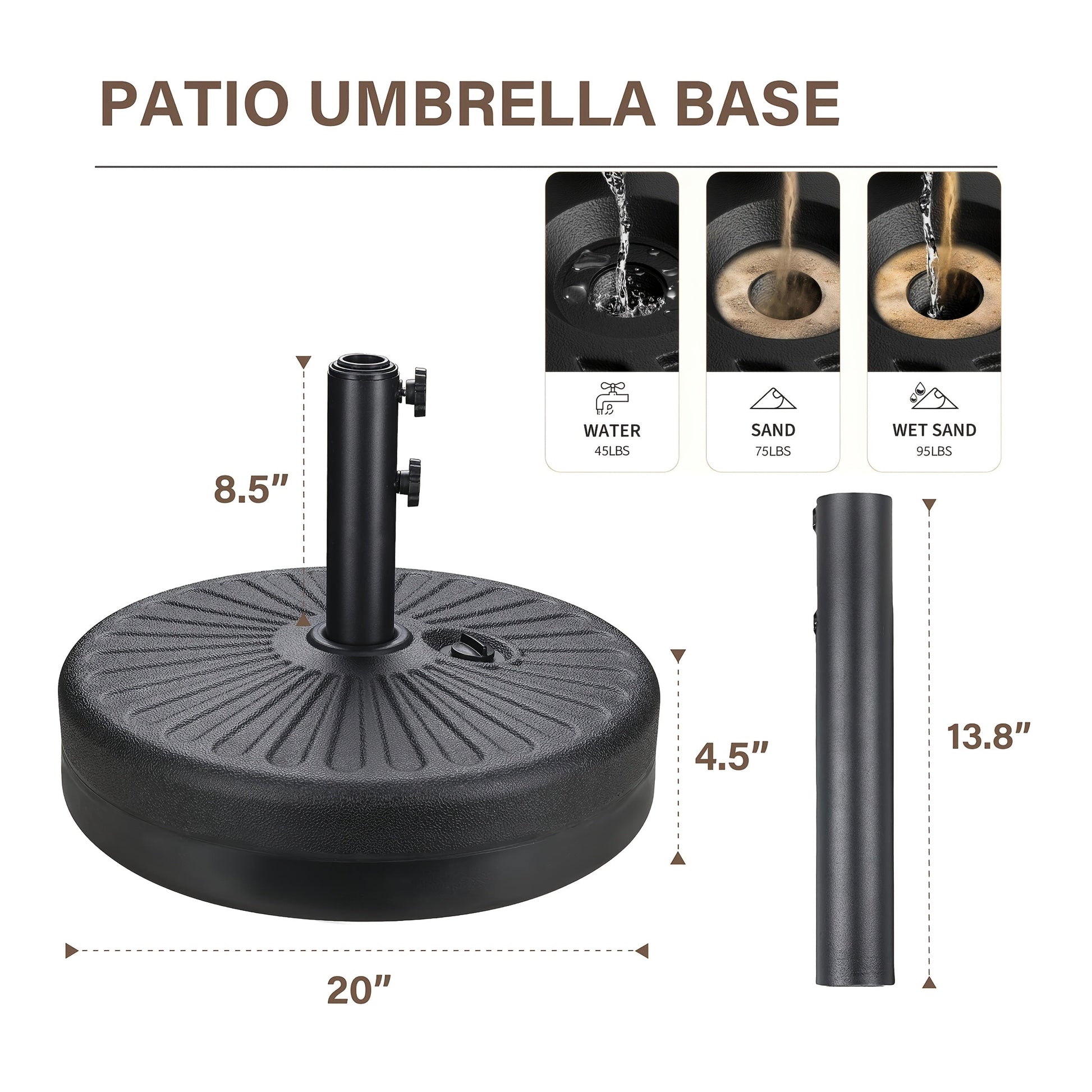 Patio Umbrella shown in the 95lb Patio Umbrella Stand Base option