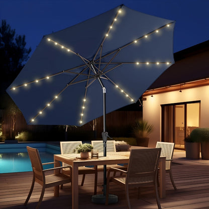 10-Foot Heavy-Duty Patio Umbrella with LED Lighting, Outdoor Table Umbrella detail image - detail view 10