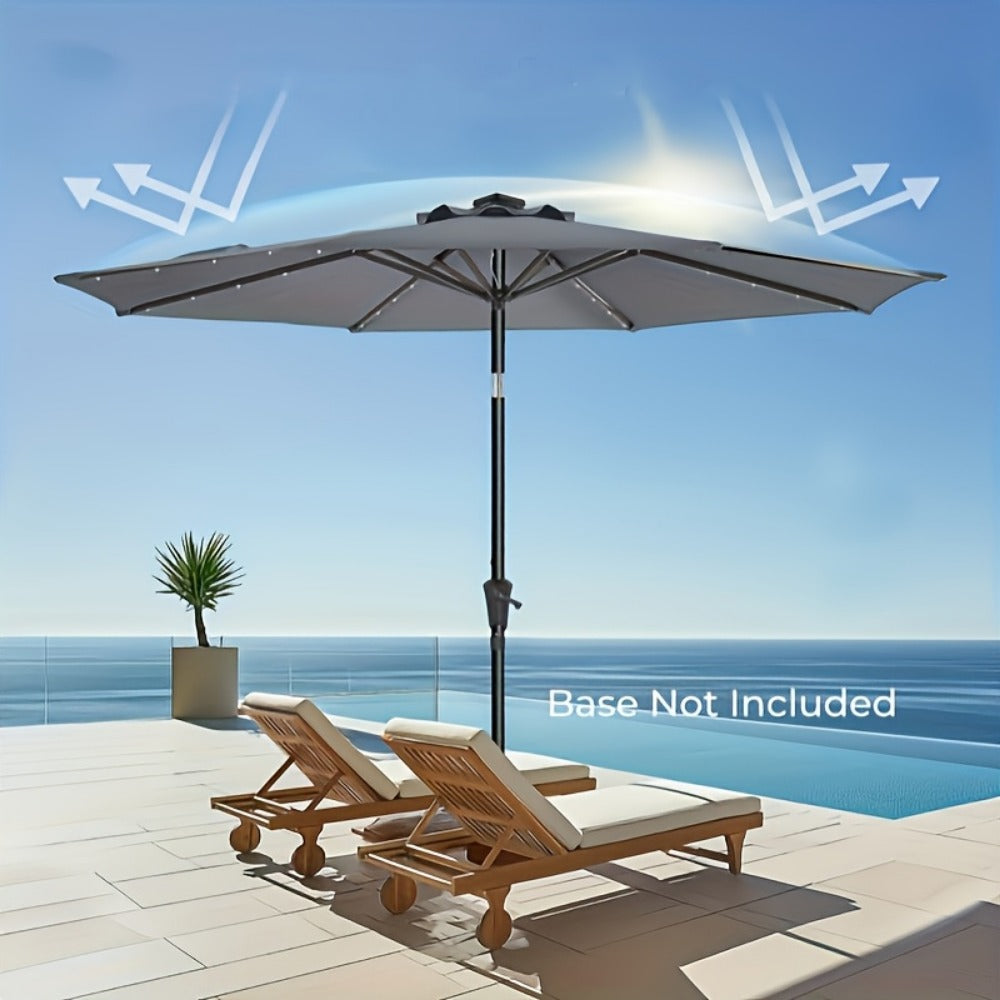 10-Foot Heavy-Duty Patio Umbrella with LED Lighting, Outdoor Table Umbrella detail image - detail view 12