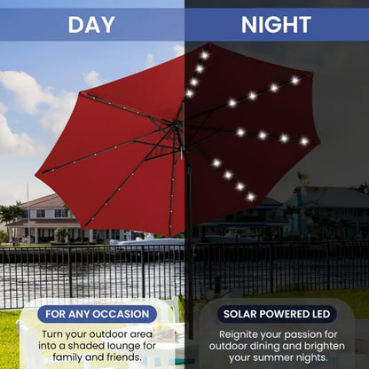 10-Foot Heavy-Duty Patio Umbrella with LED Lighting, Outdoor Table Umbrella detail image - detail view 13