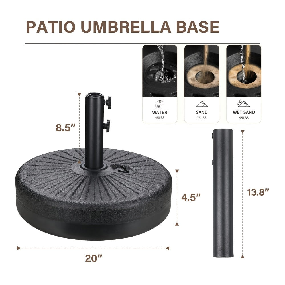 10-Foot Heavy-Duty Patio Umbrella with LED Lighting, Outdoor Table Umbrella detail image - detail view 3