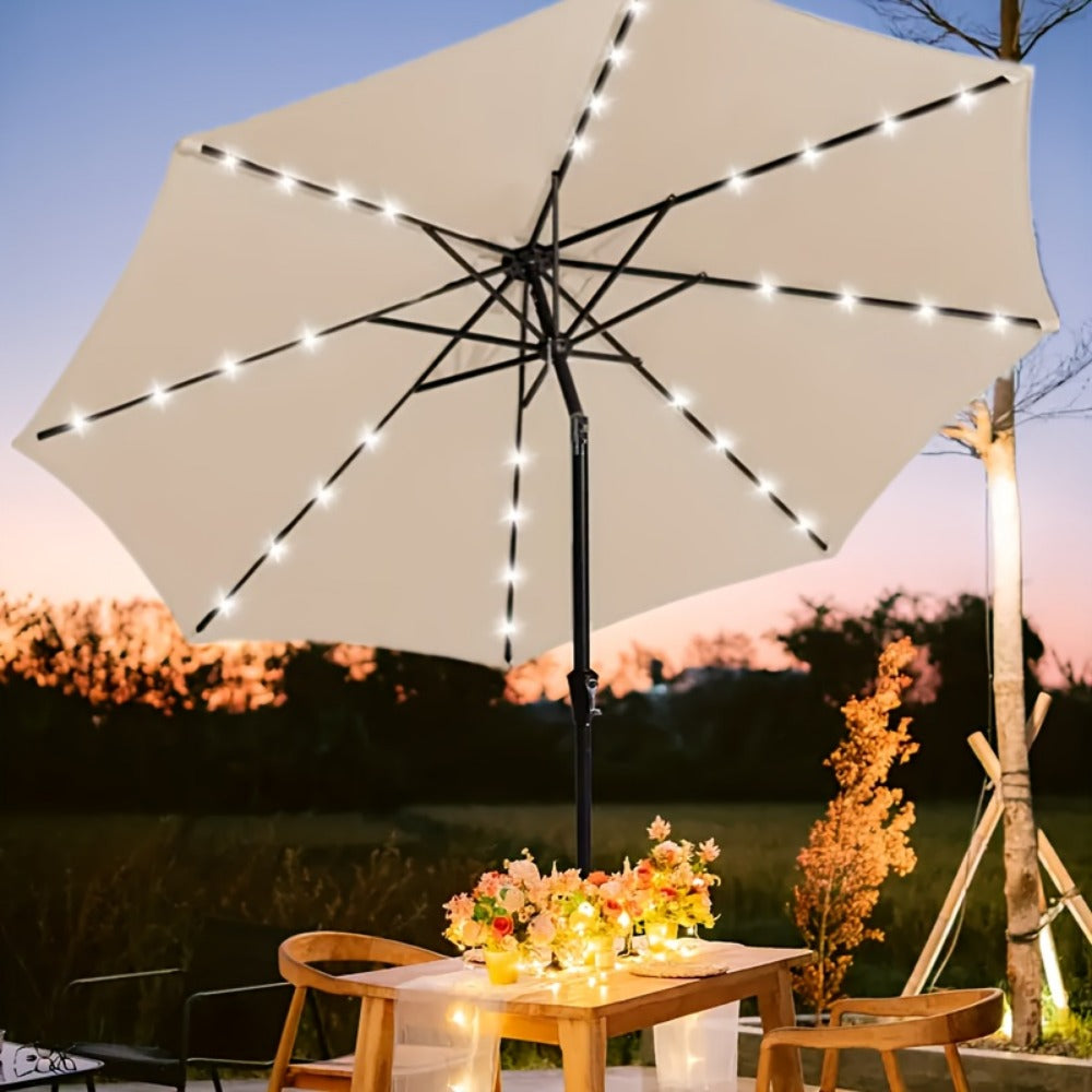 10-Foot Heavy-Duty Patio Umbrella with LED Lighting, Outdoor Table Umbrella detail image - detail view 5
