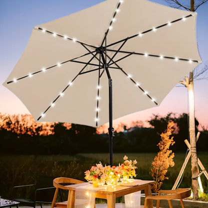 10-Foot Heavy-Duty Patio Umbrella with LED Lighting, Outdoor Table Umbrella detail image - detail view 5