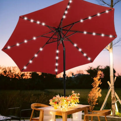 10-Foot Heavy-Duty Patio Umbrella with LED Lighting, Outdoor Table Umbrella detail image - detail view 9