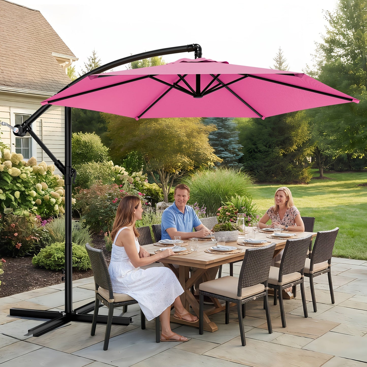 Patio Umbrella shown in the Rose Pink, 10ft option