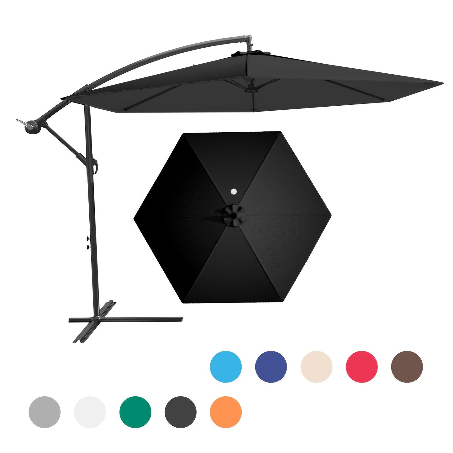 Patio Umbrella shown in the Black option