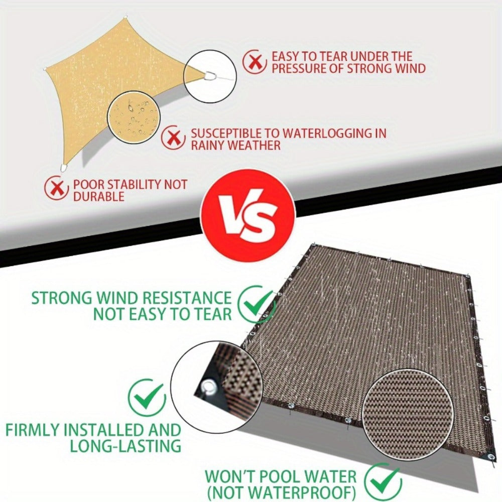 10-Foot Rectangular Shade Net for Outdoor Shade and Protection detail image - detail view 3