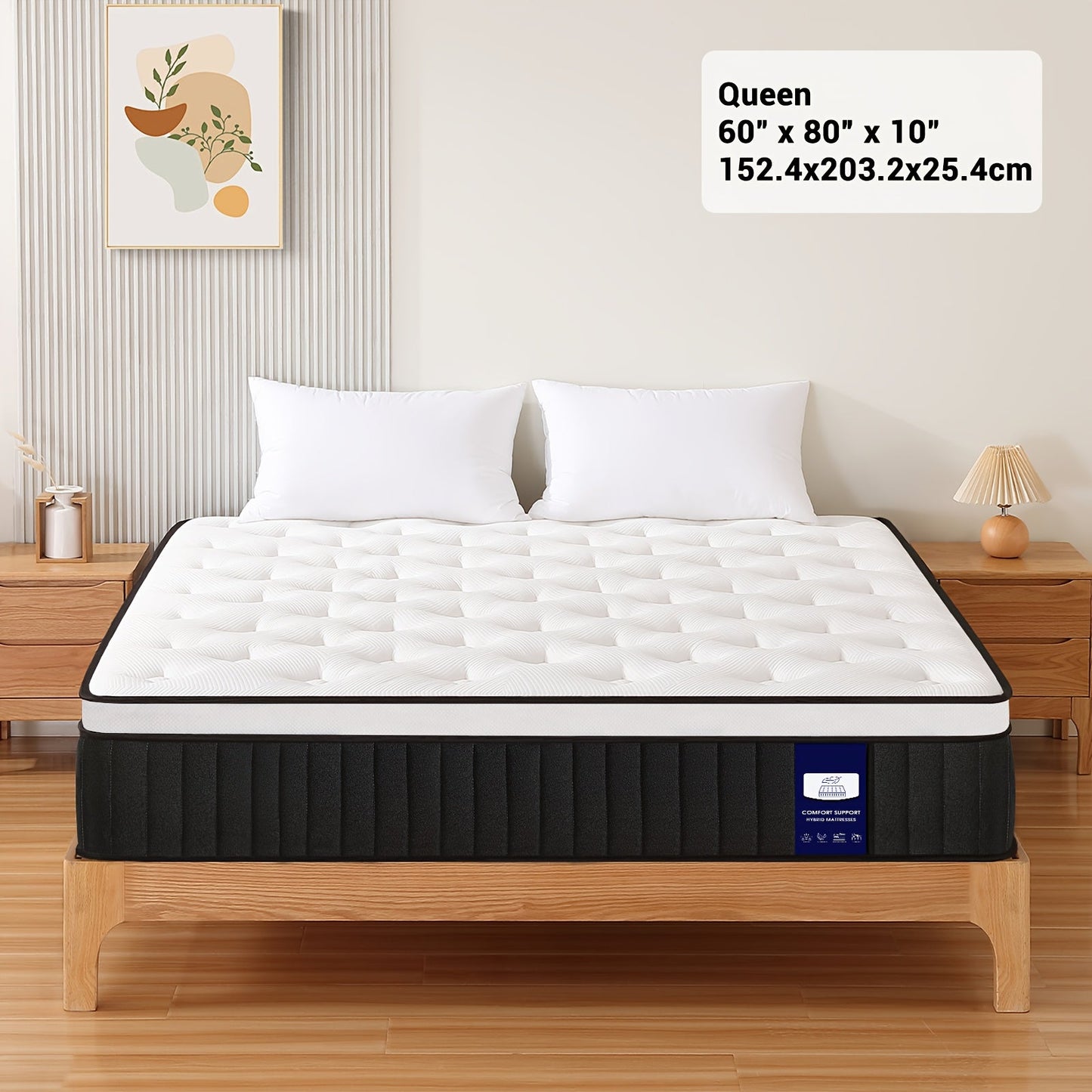 Mattress shown in the Queen (80"x 60") option