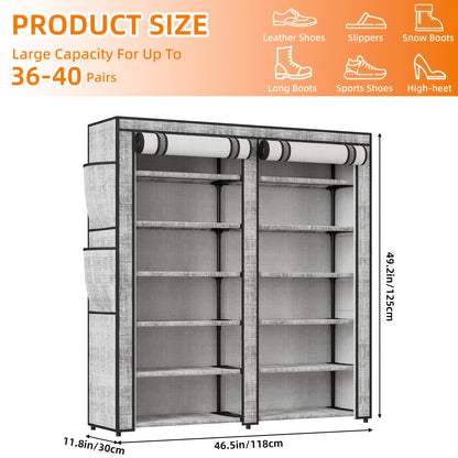 Shoe Rack shown in the 2 row 6 Tier option