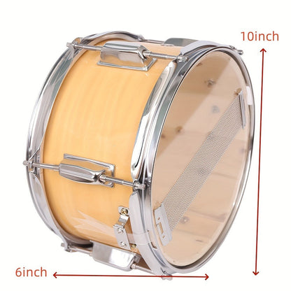 10 x 6-Inch Poplar Wood Snare Drum for Practice and Percussion Performance detail image - detail view 3