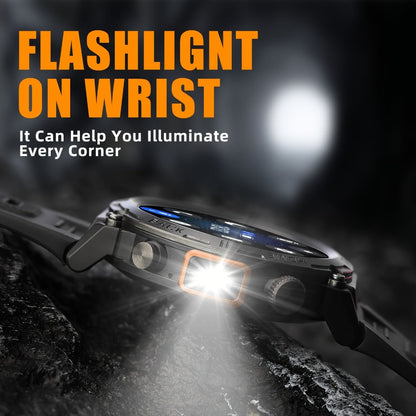 Smartwatch for Men 1.45 Inch Tactical Watch with LED Lighting and Bluetooth 5.2 Calling in Two Strap Styles