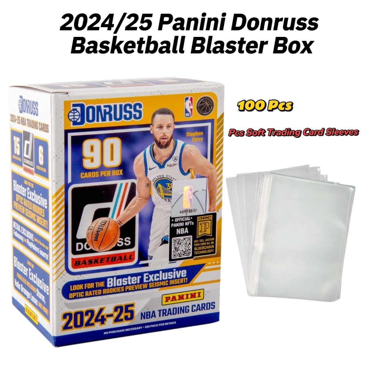 Sports Trading Cards, 2024-25 Panini Donruss NBA Blaster Box with 90 Cards and 25 Toploaders