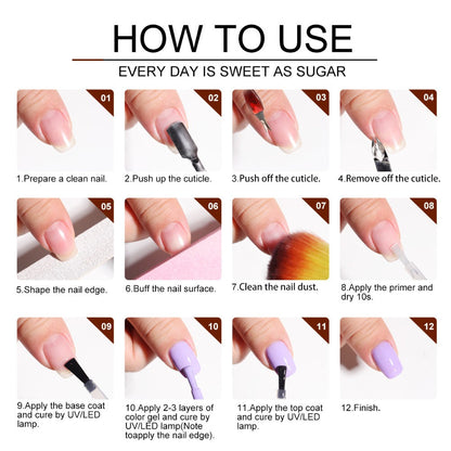 Gel Nail Polish Kit with UV LED Lamp 20 Colors Red & Pink Shades - All-in-One Soak-Off Starter Set with Base Coat Top Coat for DIY Home Salon Manicure, Gift for Women