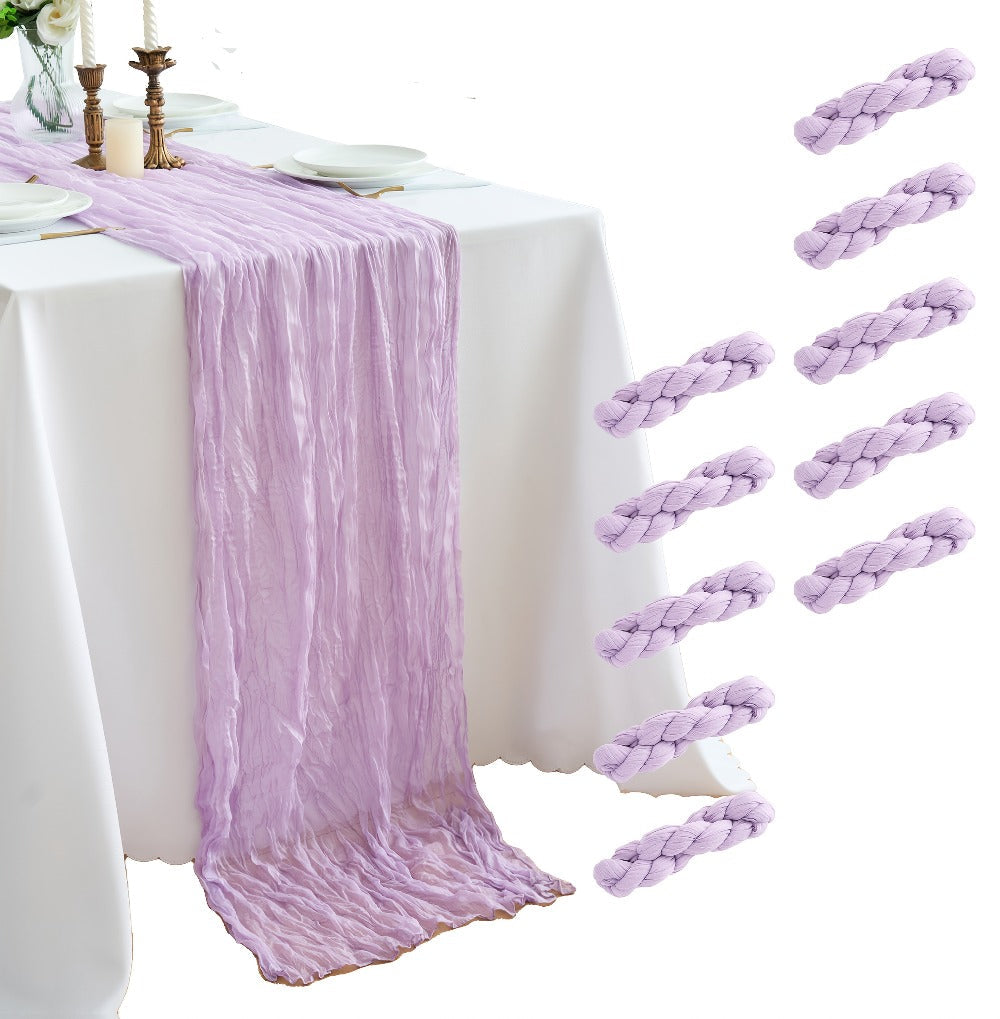 Cheesecloth Table Runner 10 Pack, 10ft Boho Wedding Table Runner for Reception, Rustic Bridal Shower, Party & Home Decor – Dusty Pink, Sage, Lavender