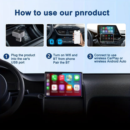 Compact Black M32 USB Adapter for Factory Wired CarPlay and Android Auto Systems with Pictured Connector