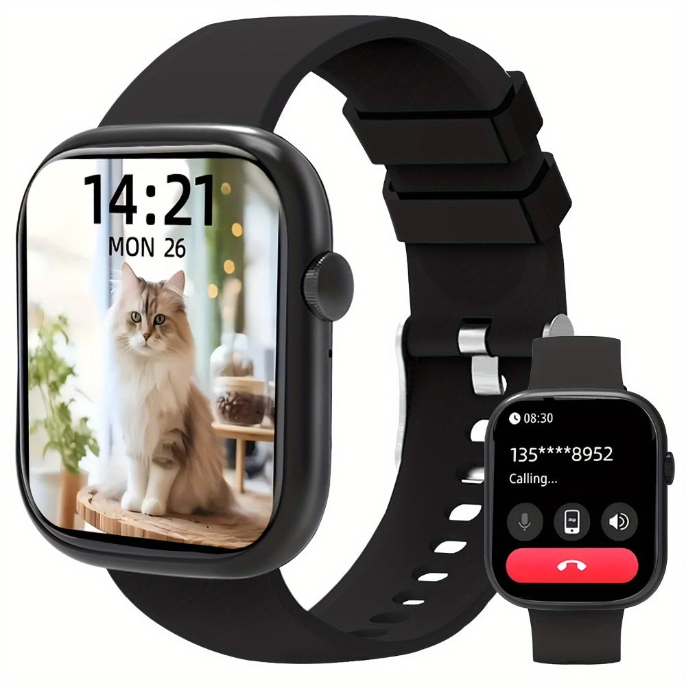 Pink Smartwatch for Women & Men – 2.01" Screen Bluetooth 5.3 Multiple Sports Modes Pedometer Fitness Tracker Lightweight Silicone Strap Everyday Activity Watch Affordable Gift for Her Him