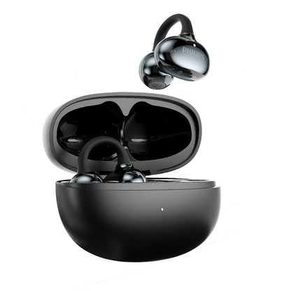 Philips TWS Ear Clip Sport Headset Hi-Fi Bass Stereo HD Calls Earhook Wireless Bluetooth for Music Gaming Business iOS Android Gift for Couples Valentine Black Gold