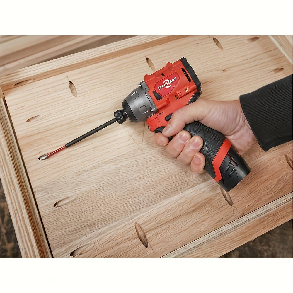 ELECMAPS Cordless Brushless Impact Driver 1/4 Inch – Compact Portable Power Tool for Tight Spaces | Great Gift for Men