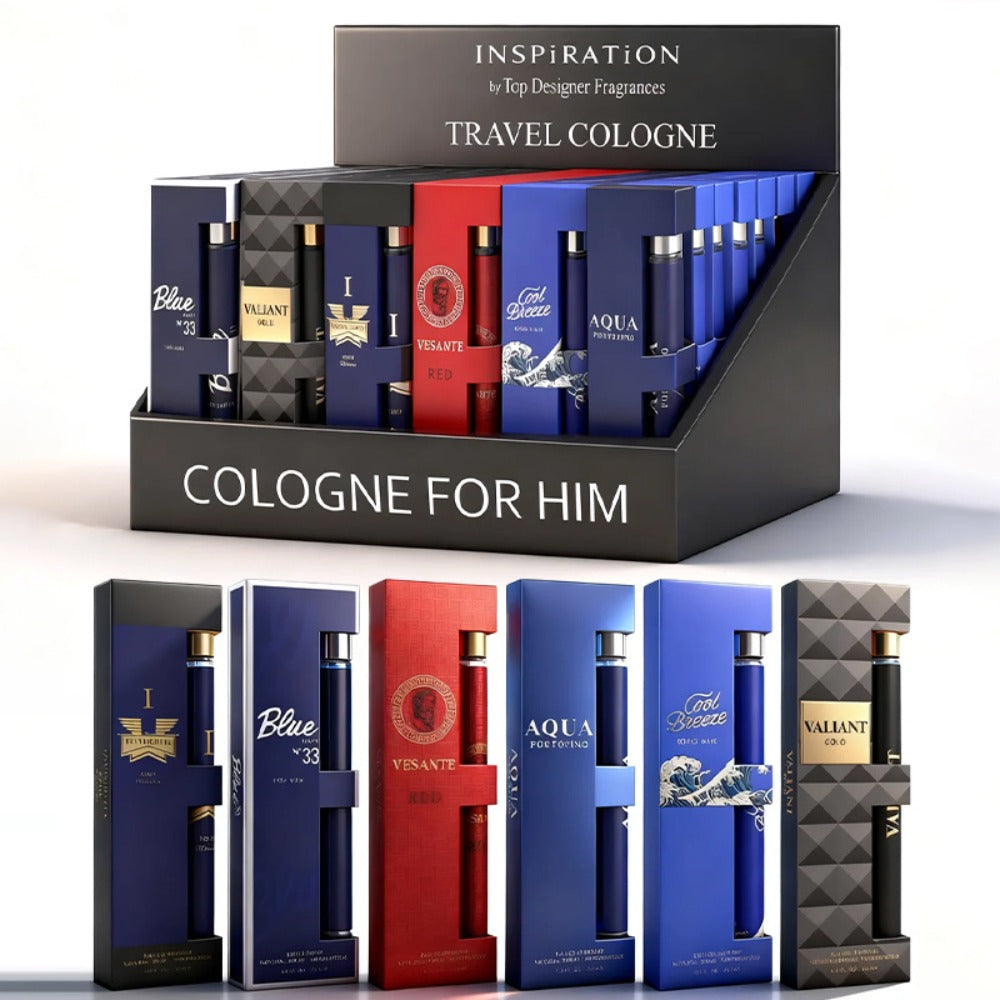 Eau de Toilette Six-Piece Men’s Fragrance Spray Set with 35ml Bottles in Mixed Color Boxes