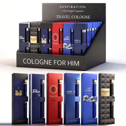 Eau de Toilette Six-Piece Men’s Fragrance Spray Set with 35ml Bottles in Mixed Color Boxes